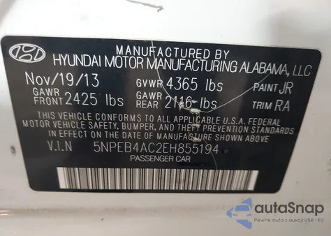 2014 Hyundai Sonata Gls из США, поврежденный, VIN 5NPEB4AC2EH855194
